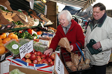 Fruit and Veg stall in Clitheroe Market Market Shopping